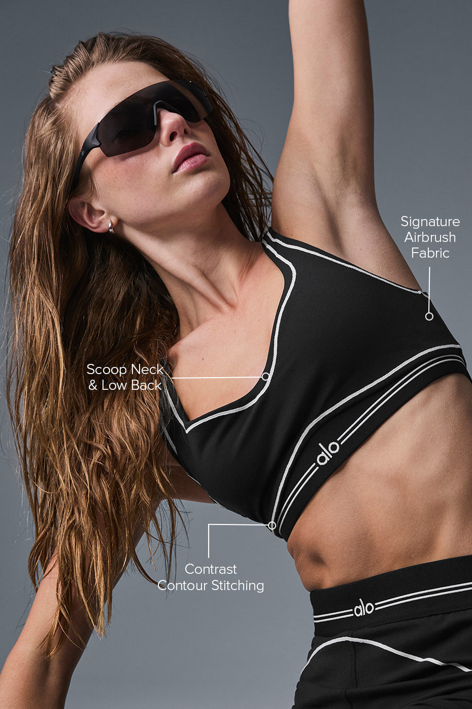 Airbrush Heart Throb Bra - Black/White